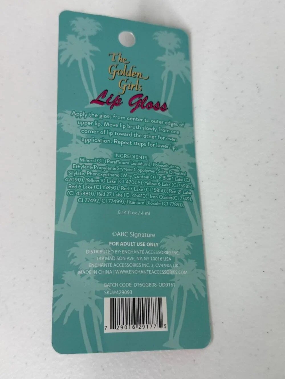 Golden Girls Blanche Pink Lip Gloss New Collectible Beauty